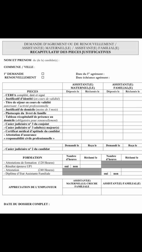 Documents à fournir  AssistantesMaternelles.NET